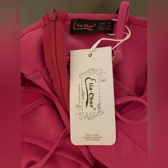 Eliacher Women's V Neck Spaghetti Straps Summer Dress Backless Pockets - Picture 4 of 5